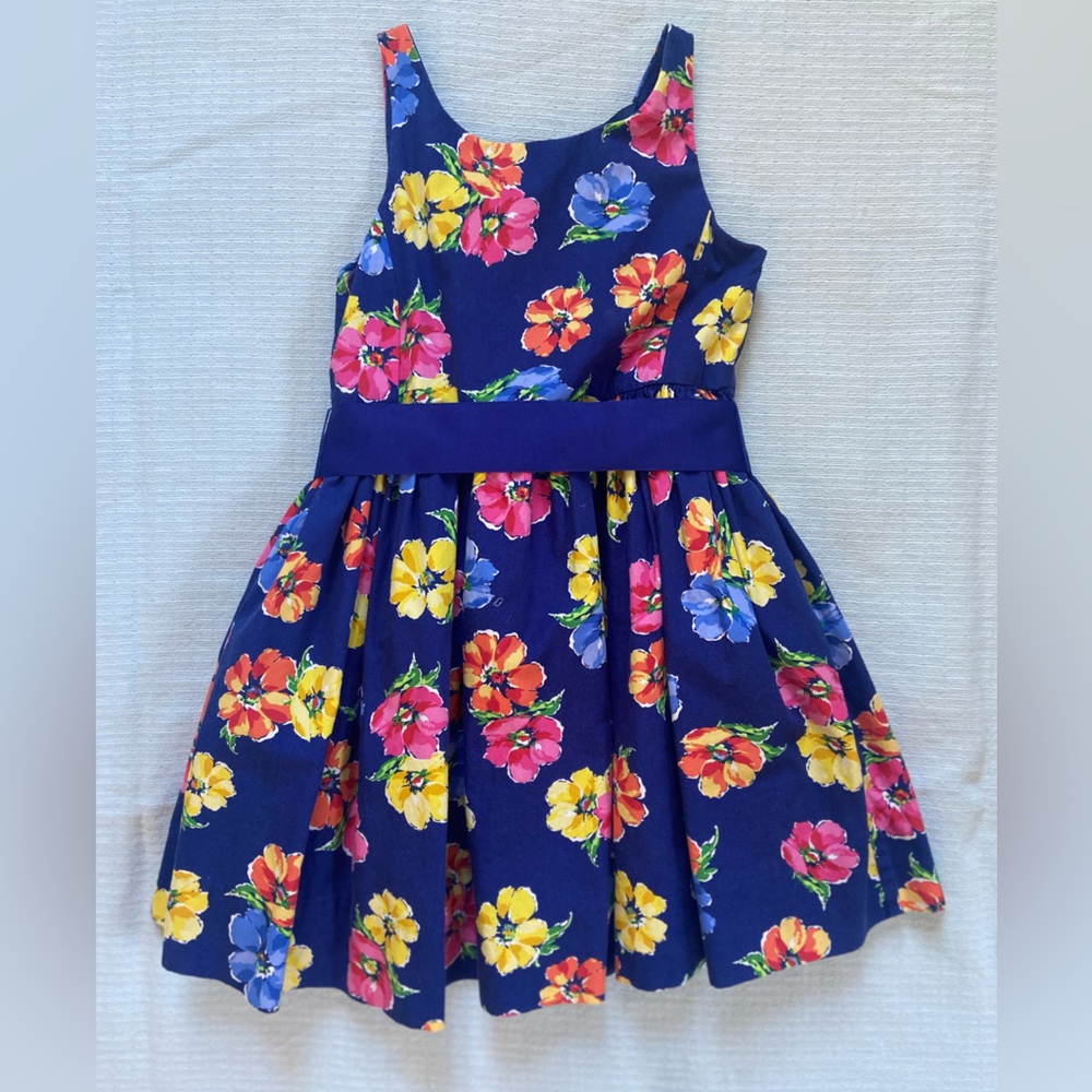 Ralph Lauren Blue Pink Pleated Sundress